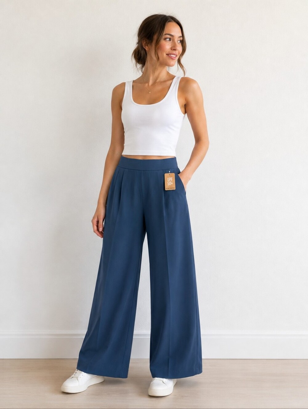 NWT Eddie Bauer Departure Wide Leg Pants Women’s S Dusk Blue UPF 50+ $80